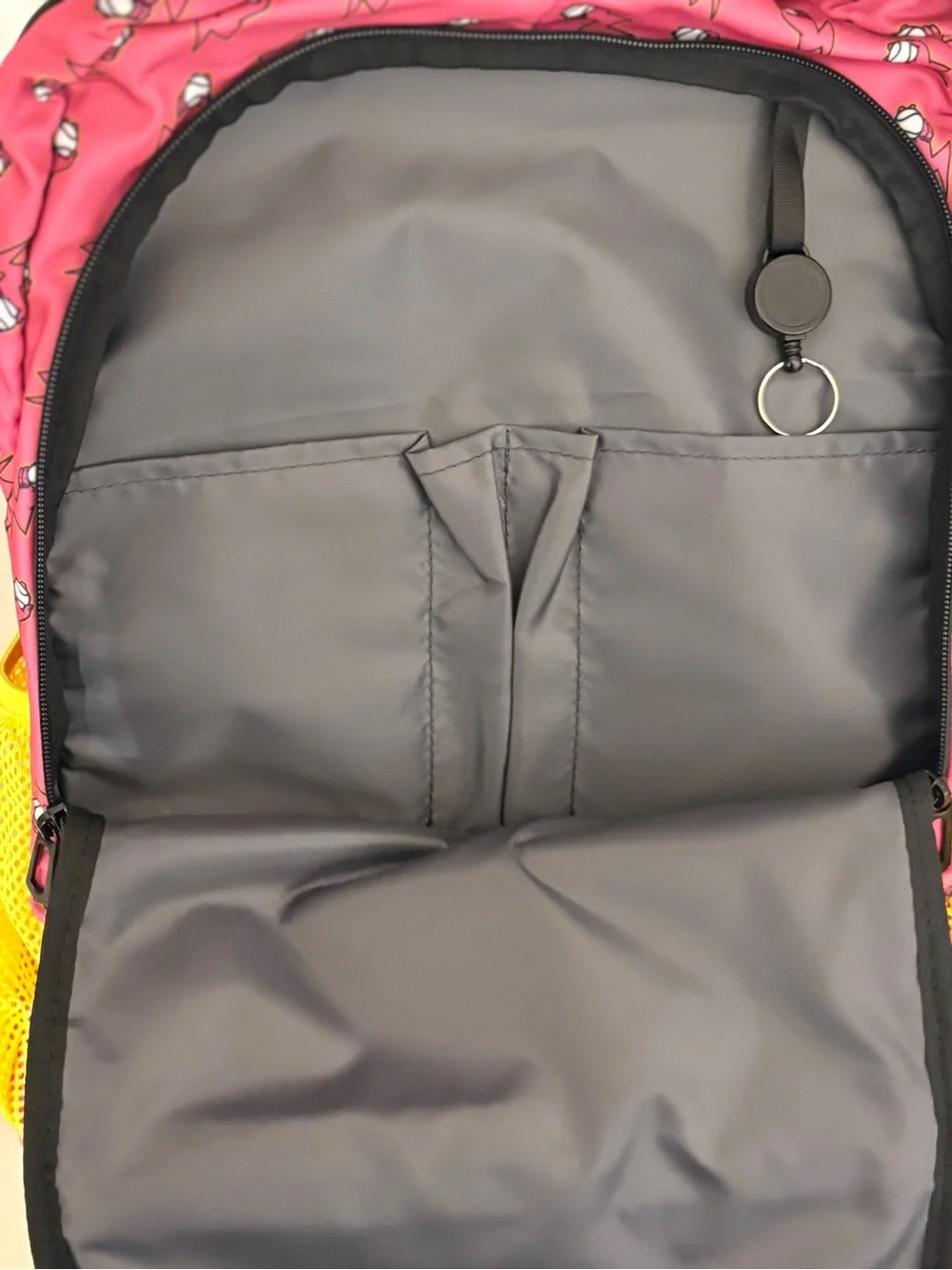 NWT Baseballism Electric No Fear Cap Clip Backpack Pink Yellow Babe Ruth Quote